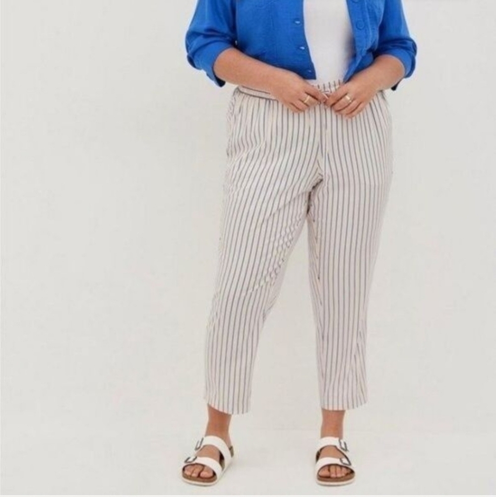 Torrid Relaxed Taper Stretch Challis High-Rise Tie-Front Pant Women's Large 12
